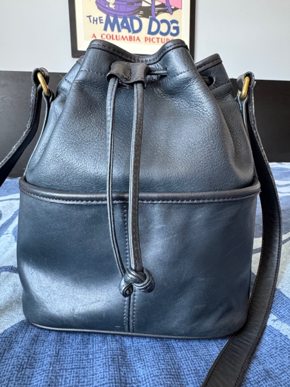 Vintage Coach Leather Drawstring Bucket Bag - Picture 2 of 4